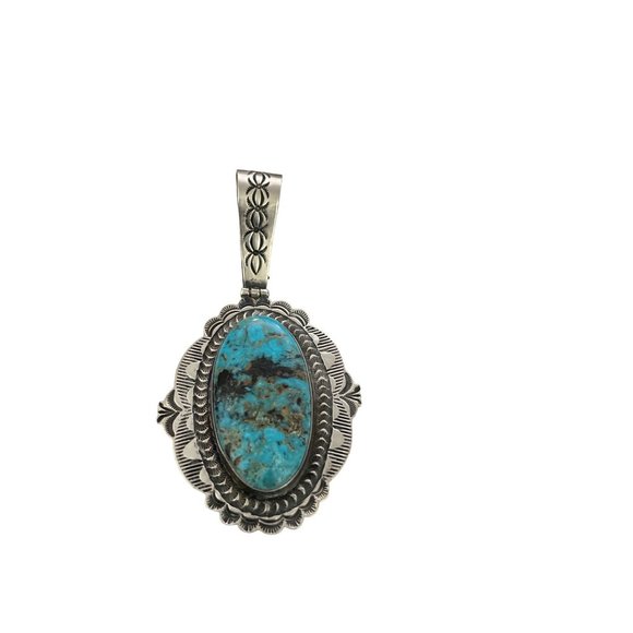 Navajo native American turquoise pendant - Picture 2 of 5